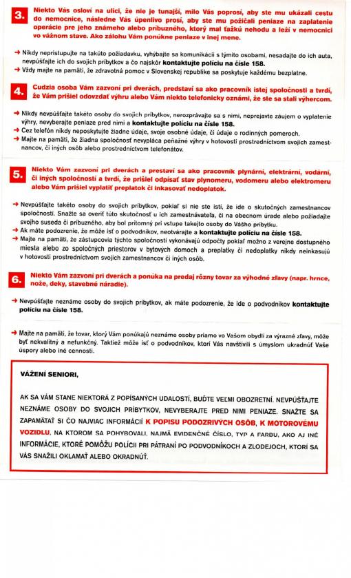 seniori, pozor